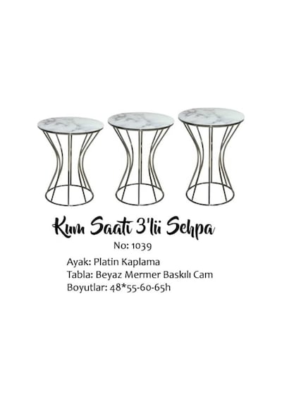 Brc Zigon Kum Saat Model Beyaz Mermer Temper Cam Transmisyon Meta