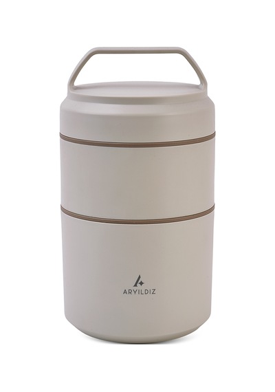 Aryıldız Bento Katlı Lunch Box Beige 1200 Ml Çok Renkli