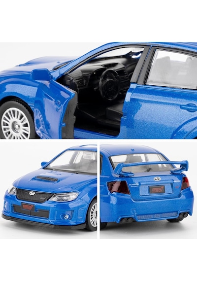 Uzak Doğu Serisi Subaru Wrx Stı Mavi Açılır Kapılar Diecast Metal Model Araba 11 Cm 1:32