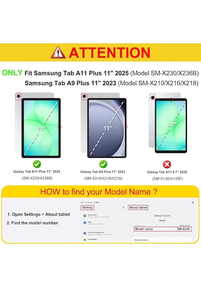 Samsung Uyumlu Galaxy Tab A9 Plus A11 + Üçgen Standlı Uyandırma Fonksiyonlu Tablet Kılıfı Kapaklı Kılıf