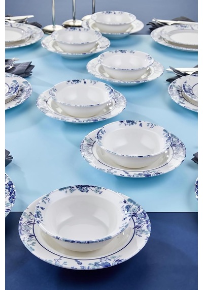 Bellune 24 Parça Porselen Yemek Takımı, Lacivert, Ckr4802 Diğer