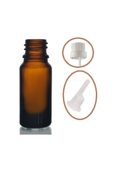10ml Kahverengi Cam İçten Damlalıklı Şişe Beyaz Kapak, 12 Adet, Damlalıklı Şişe, Damlatmalı Şişe