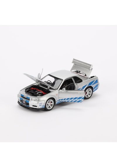 1:24 Ölçek Sesli Işıklı 4 Kapısı Kaput Ve Bagajı Açılan Stantlı Model Araç Gtr Gri