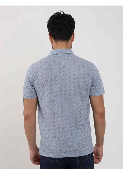Dufy Mavi Erkek Slim Fit Jakarlı Polo Yaka Tshirt - 105229-mavi Mavi