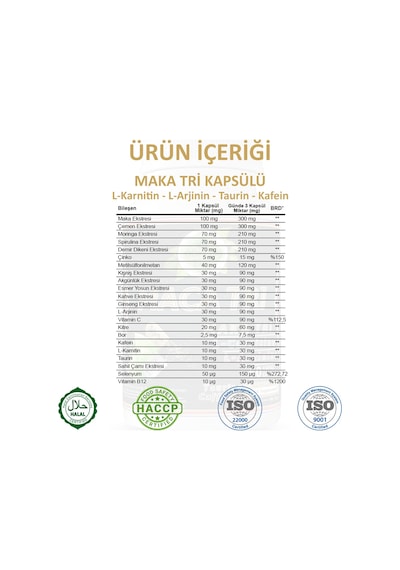 Gökçek Şifa Maka Tri 1000 MG (Maca Tri Capsule) 60 Kapsül