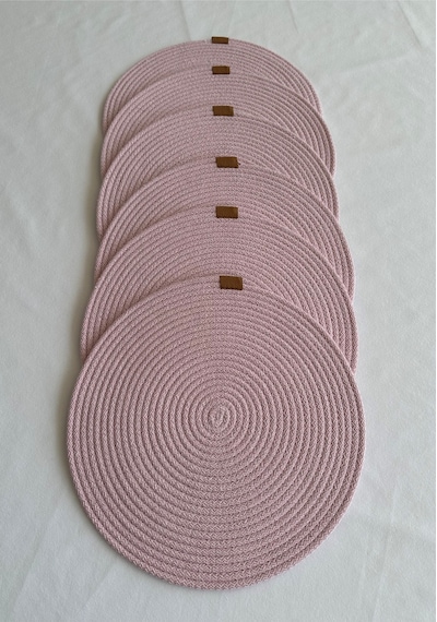 Yuvarlak Amerikan Servis Sofra Altlığı, Masa Dekoru Supla 33x33 6lı Pembe