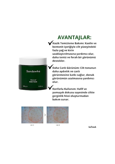 Sandawha Seaweed Mud Pack 100 Ml Kil Ve Deniz Yosunu İle Arındırıcı Yüz Maskesi
