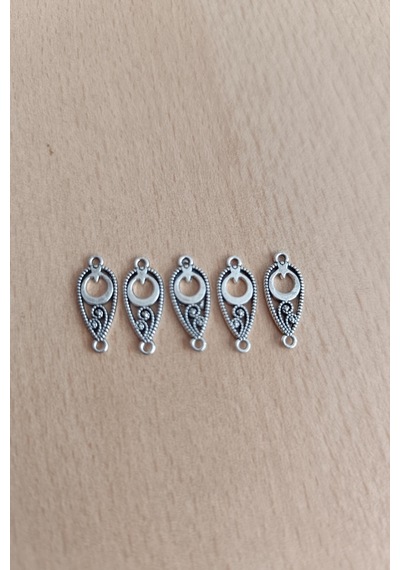 Tesbih Püskül Sallantı Aparatı Türk Bayraklı Metal Ay Yıldız Metal Aparat 10 Adet Gri Gri