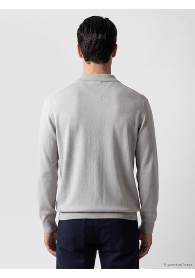 LC Waikiki Lc Waıkıkı Gri Polo Yaka Regular Fit Erkek Triko Kazak