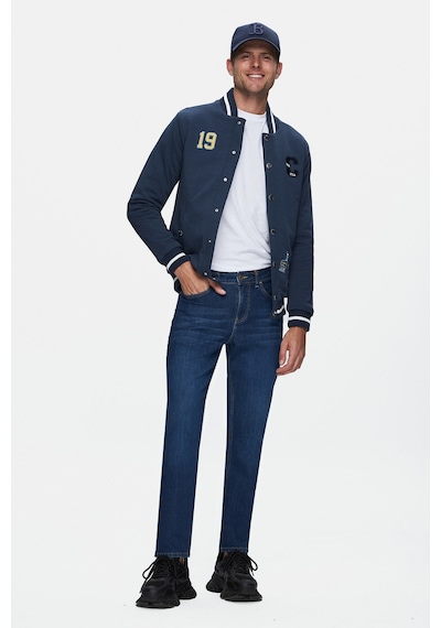 Ucla Fausto Mavi Denim Nakışlı Standard Fit Erkek Pantolon Mavi