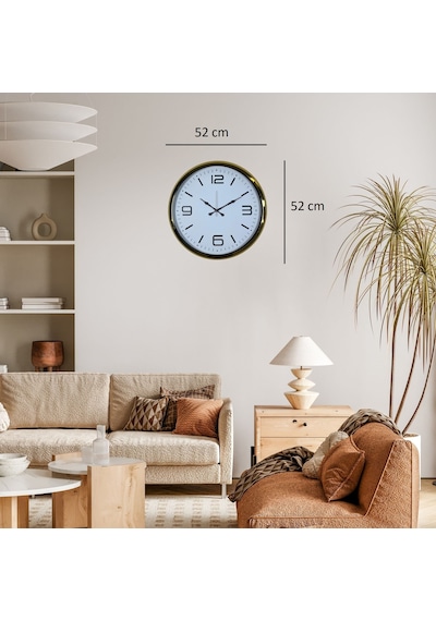 Gold Modern Tasarım 52 Cm Metal Duvar Saati Diğer