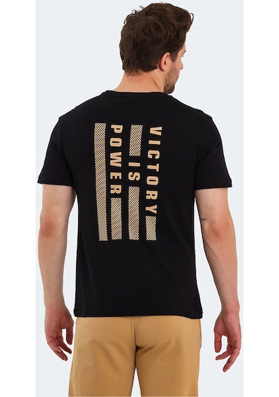 Slazenger PAINT I Erkek Baskılı Siyah Tişört