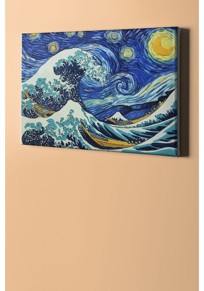 Webstyle Sayılarla Boyama Seti Kasnaklı Yıldızlı Geceler Ve Dalga 40 X 50 Cm