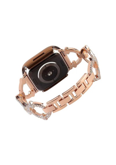 Watch Ultra 49mm Kordon Uyumlu Krd-57 Metal Strap Kayış Clo- Rose Gold