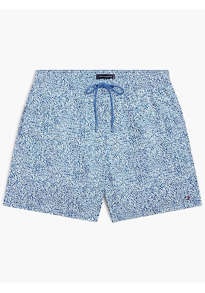 Tommy Hilfiger Medıum Drawstrıng Prınt Erkek Mavi Deniz Şortu - Um0um03491