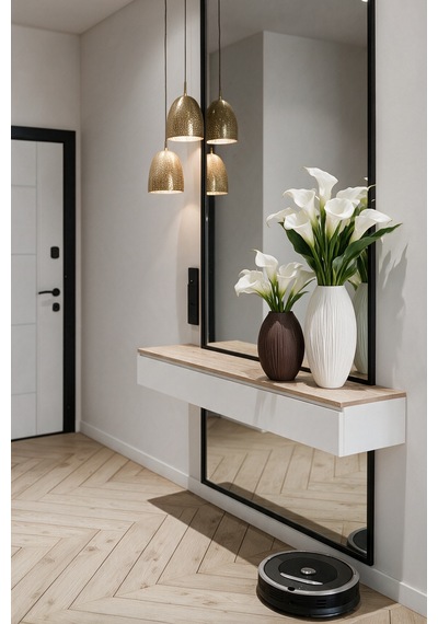 Pinterest 2'li Vazo Set - Modern Salon Dekoru, Hediyelik - Hindistan Cevizi Dokulu - Beyaz/acı Kahve