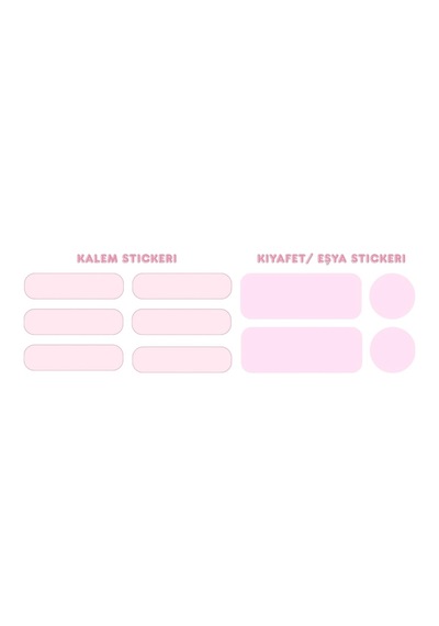 Bimotif Figürlü İsimlik, Ders Programı, Kalem Ve Eşya Sticker Seti, Pembe 10 Sayfa