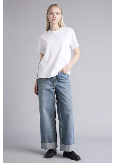 Defacto Regular Fıt Basıc Premium Beyaz Kadın T-shirt A9428ax/wt34 Beyaz