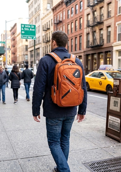 Ful - Dean 17" Koyu Turuncu Gündelik Seyahat Unisex Laptop Sırt Çantası