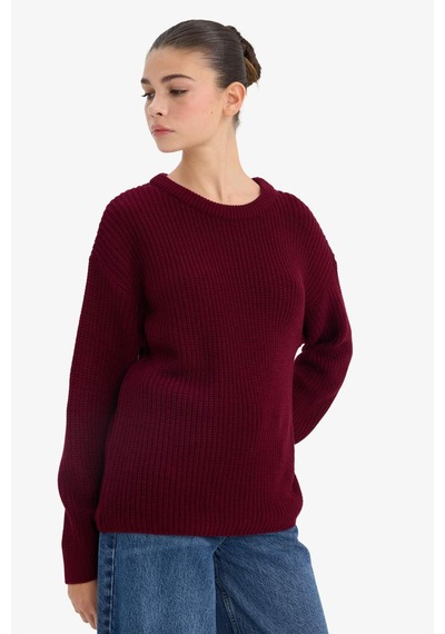 Defacto Regular Fit Bisiklet Yaka Selanik Kumaş Triko Kazak H6905az25wnbr196 Bordo-br196 Defacto Regular Fit Bisiklet Yaka Selanik Kumaş Triko Kazak H6905az25wnbr196 Bordo-br196