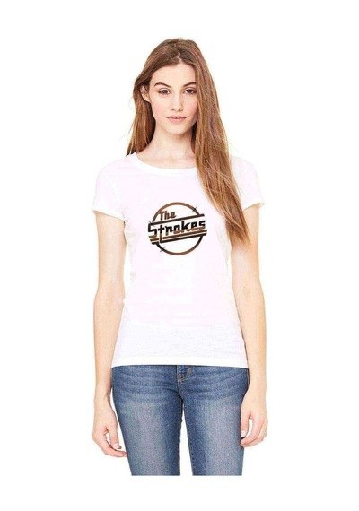 The Strokes Baskılı Beyaz Kadın Tshirt