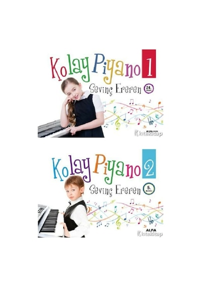 Kolay Piyano 1 - Kolay Piyano 2 - Sevinç Ereren - 2 Kitap Set
