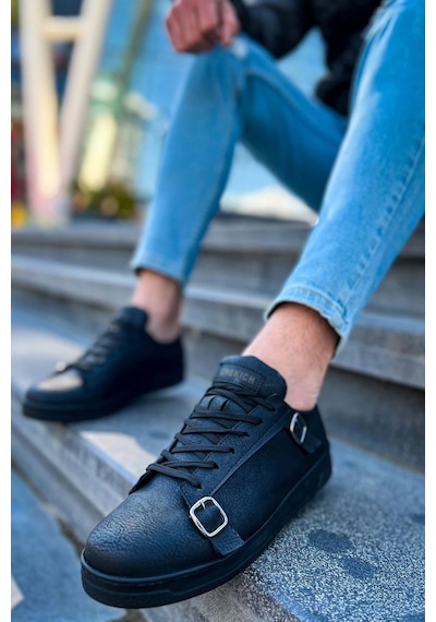 Ch191 Cst Side Buckle Erkek Ayakkabı Sıyah Çok Renkli