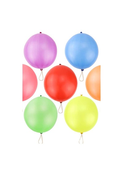 Lastikli Basket Balon Punch Balon Karışık Renk 50 Adet Özel Gün Süsleme Balonu 50li Karışık