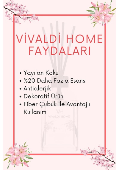 Vivaldi Home Vanilya Çubuklu Oda Kokusu Esansiyel Uçucu Yağ 100 ML