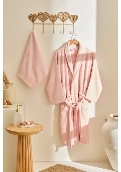Kaşmir Home Maren Bornoz Set L-XL Pudra