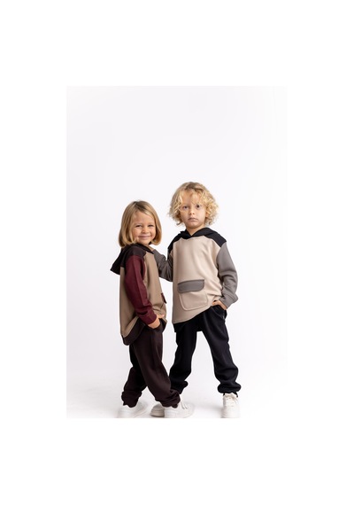 Oliven The Kid Oliventhekid Kahverengi Üç Renkli Modal Unisex Çocuk Takım Kahverengi