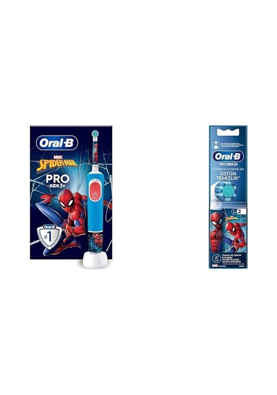 Ayrex Oral-b Çocuk Şarjlı/elektrikli Diş Fırçası Spiderman D103 + Oral-b Çocuk İçin Spiderman Şarjlı Diş F Diğer
