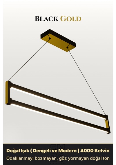 Orion Gold Lineer Led Sarkıt Avize Kumandalı Dim Edilebilir Yukarı & Aşağı Işık Doğal Işık