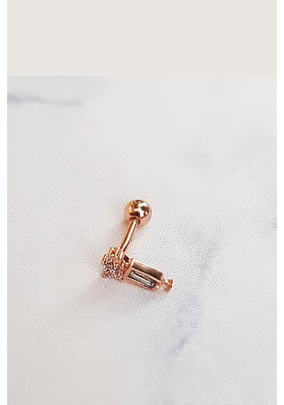 Tekli Ithal Kadeh Gümüş Piercing Küpe-5977 Gümüş