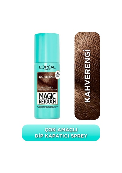 L'oreal Paris Magic Retouch Kapatıcı Kahverengi Saç Spreyi 75 Ml 2'li Avantaj Paketi Mıchu