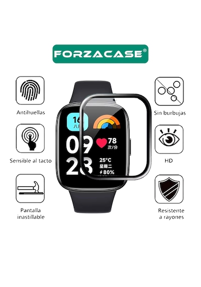 Forzacase Redmi Watch 6 Lite İle Uyumlu Çerçeveli Tam Kaplayan 3d Pet Ekran Koruyucu Film -fc016