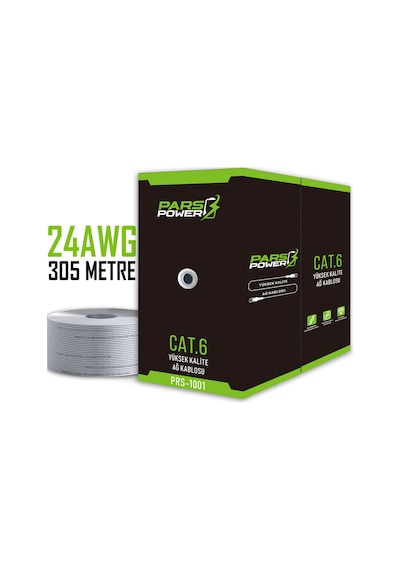 Pars Power 24 Awg 0.50 mm 305 Metre Network Cat6 U/UTP İç Mekan