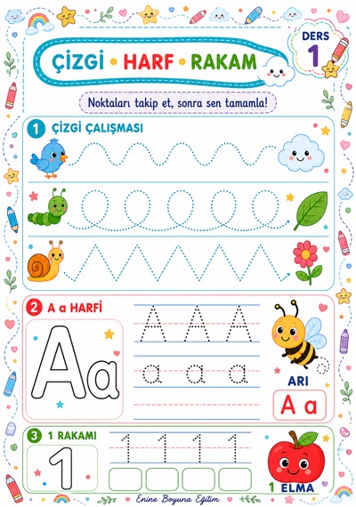 Çizgiden Sayılara Yaz-sil Etkinlik Kitabım Aktivite Ve Etkinlikler