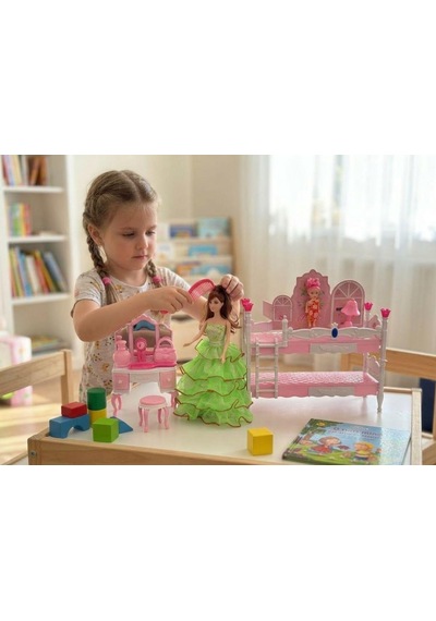 Christie Moda Ve Tasarım Dünyası: 2 Figürlü 13 Parçalı Aksesuarlı Bebek Ve Mobilya Oyuncak Seti