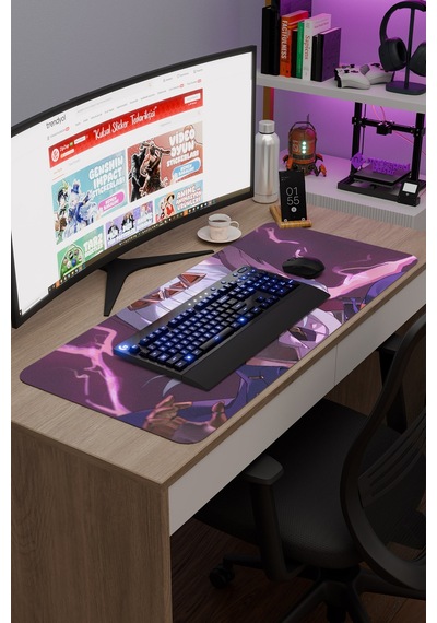 Ineffa Genshin Impact Anime Oyuncu V5 - 90x40 Xxl Gaming Mouse Pad Fare Altlığı