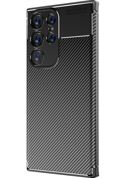 Samsung Galaxy Uyumlu S23 Ultra Kılıf Karbon Silikon Case Kapak