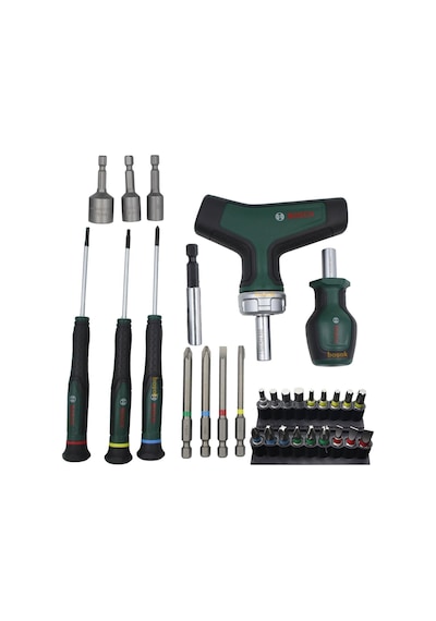 Bosch 31 Parça T Saplı Bits Uyumlu Cırcırlı Ve Klemens Tornavida Seti 1600a039hx