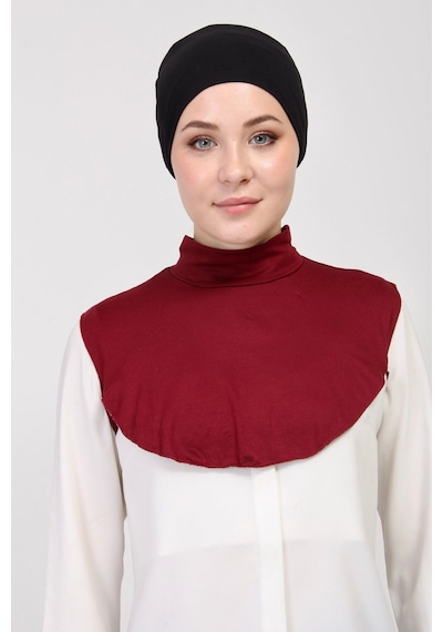 Manolyaşal İslamic Hijab Düz Balıkçı Yakalı Kurtarıcı Boyunluk Bordo