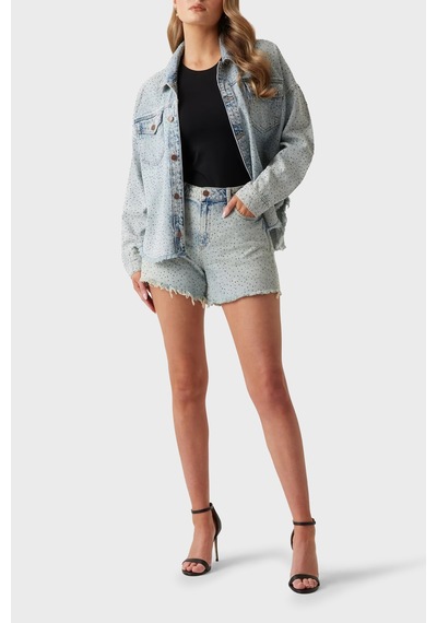 Guess Bayan Short W5gd74 D5lq2 Grbg Açık Mavi Açık Mavi