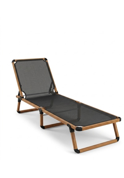Missidea Alüminyum Katlanır Ve Taşınır Şezlong Teak+antrasit