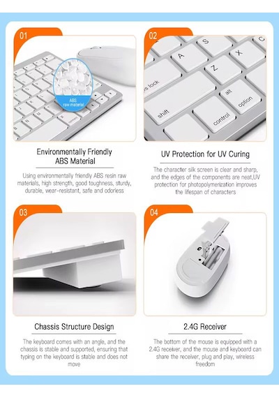 Mini Apple Uyumlu iOS Android Windows 2.4g+bt5.2+bt3.0 Bluetooth Klavye