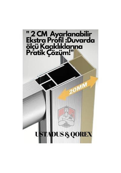 Ustaduş - Qorex Marka - 6 Mm Şeffaf Temper Cam Duşakabin H:190 Özel Seri Krom Aksesuar. Diğer
