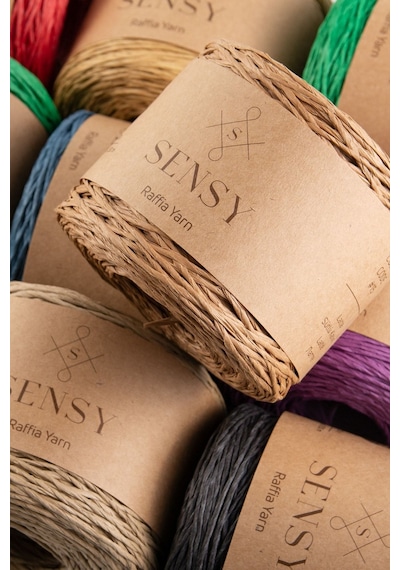 Sensy Premium 250 Gr Doğal Kağıt Ip, Hasır Kağıt Iplik, Rafya,çanta,supla,şapka Ipi,250m Sütlü Kahve