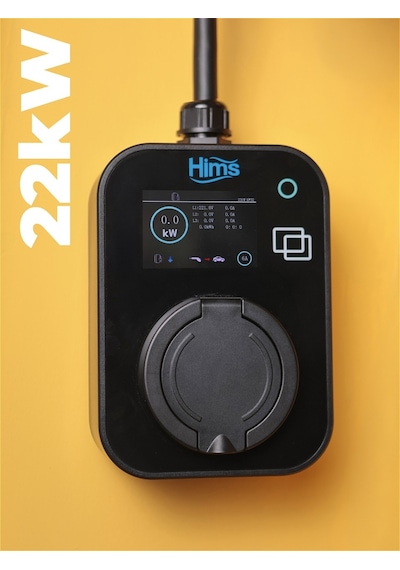 Hims 22kw Kilitli Soketli Siyah Taşınabilir Araç Şarj İstasyonu Hcts-22-s