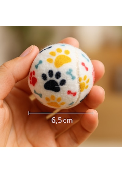 3'lü Köpek Oyuncak Top Seti - 6.5 Cm Renkli Tenis Topları Küçük Ve Orta Irk İçin Diş Dostu, Zıplayan